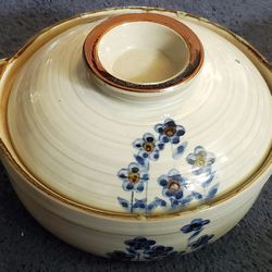 Vintage Handmade Japanese Donabe Pot With Lid