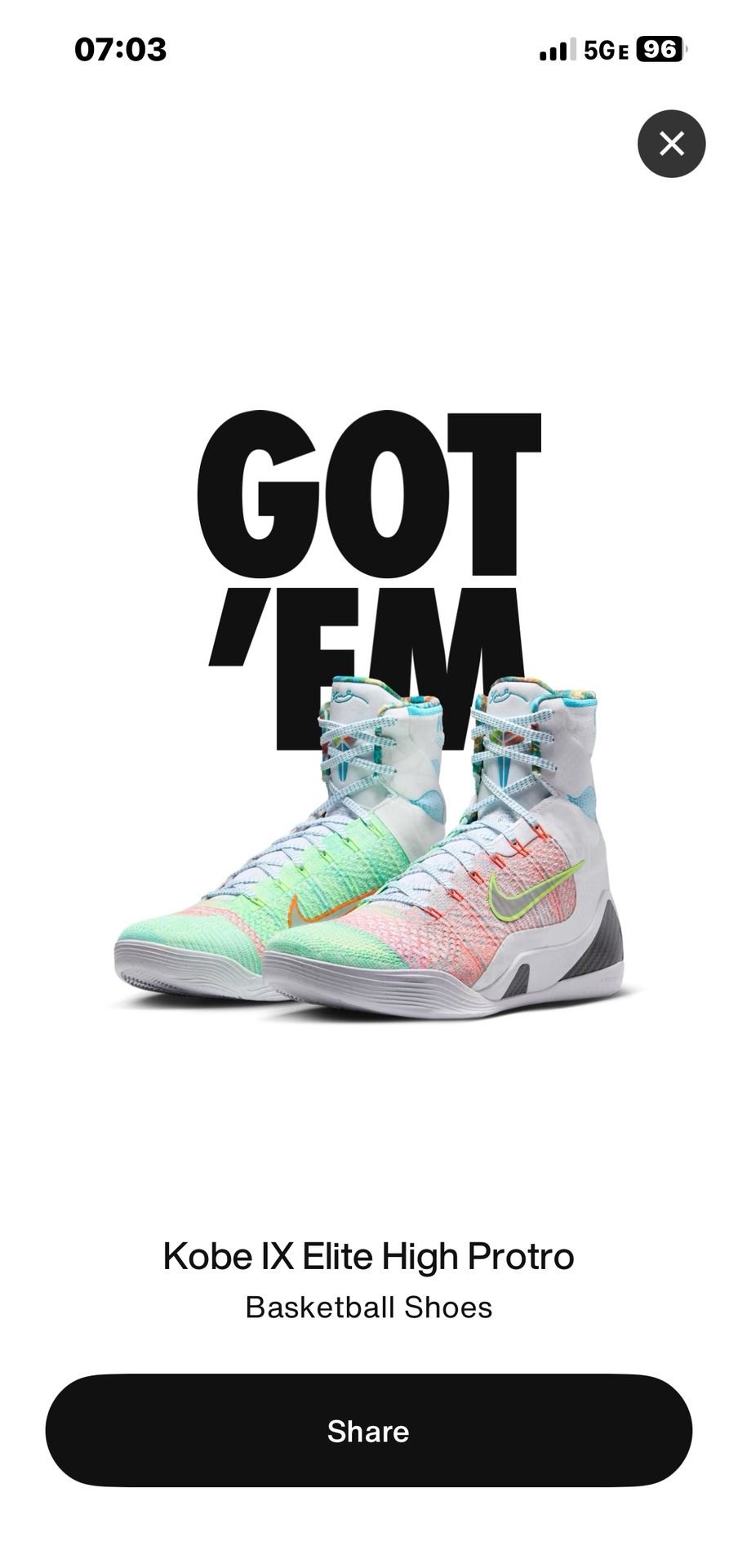 Kobe IX Elite High Protro