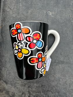 Romero Britto Daisy Flowers 14Oz Coffee Tea Mug Cup Ceramic Giftcraft
