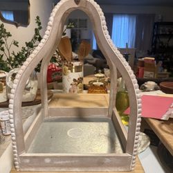 Wooden Beaded Open Concept Lantern 