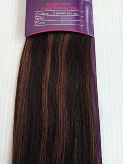 Two Piece 18" Clip on Human Hair Extensions #4/30 - get length and fullness