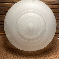 Vintage 3 Hole Frosted Glass 10” Glass Shade For Flush Mount 3 Chain Fixture