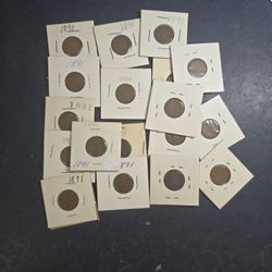 Lot Of 18 --1891 Indian Head Pennies