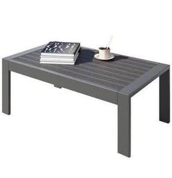 New assembled Modern Aluminum Outdoor Coffee Table – Rectangular, Deep Grey