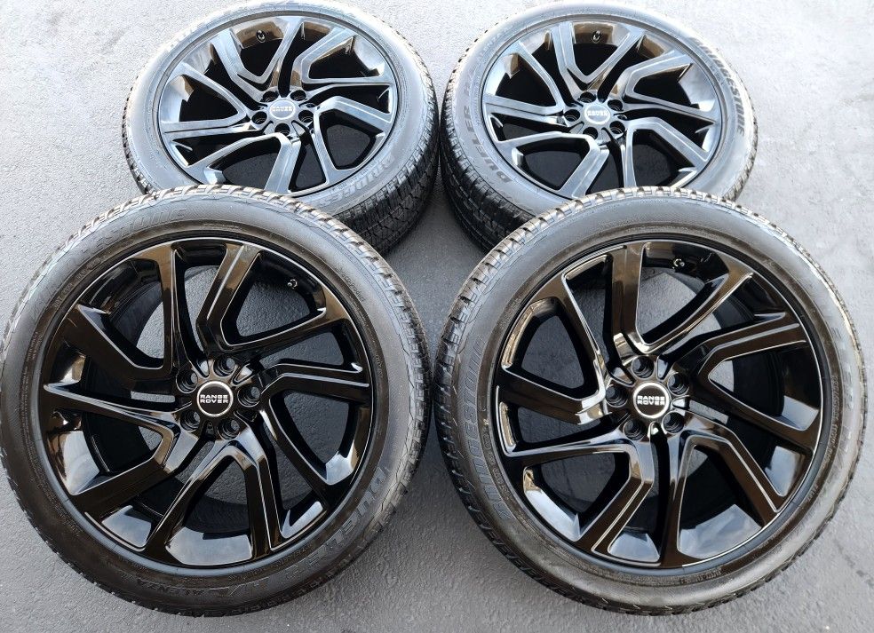 21" Range Rover New Gloss Black OEM Wheels and Tires