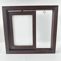 Wooden Rotating Double-Sided Photo Frame Tabletop Rustic Vintage Display