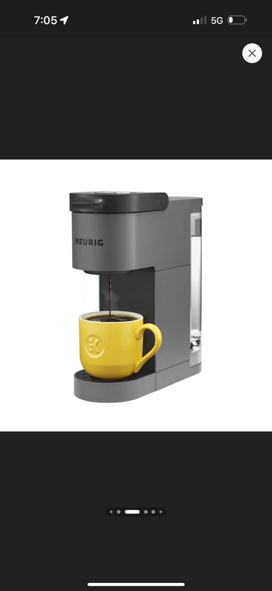 Keurig K-Mini Go Single-Serve K-Cup Pod Coffee Maker Gray: Compact Electric Brewer, 12 oz Capacity, Uses K-Cups & Pods