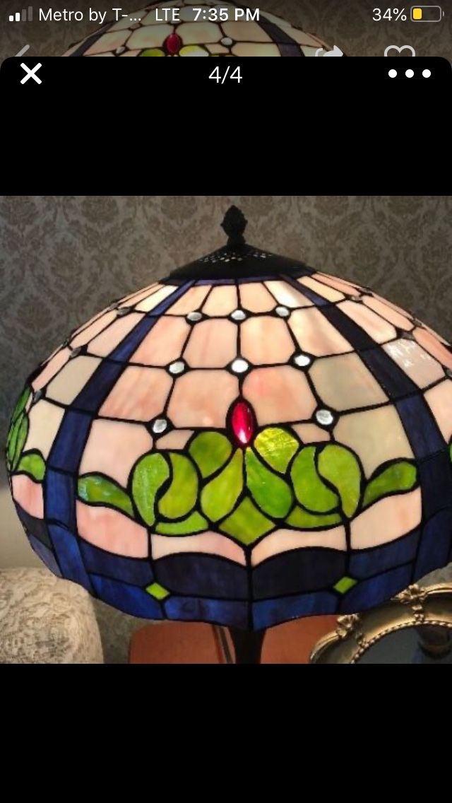 Stained Glass /slag Glass Lamp 