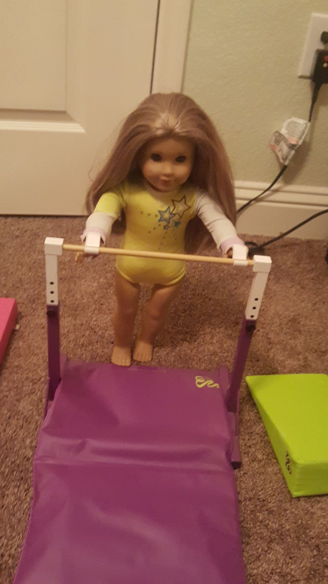 Mckenna american girl doll with gymnastic equipment and accessories