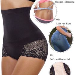Women Black Body Shaper High Waist Butt Lifter Tummy Control Panty Slim Waist Trainer / Medium / Black/ New