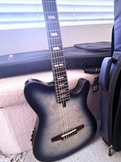Ibanez FRH20FMN Flamed Maple Top Nylon-String Acoustic-Electric Guitar Cosmic Blue Sunburst