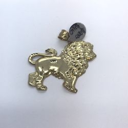 Gold 10k Lion Pendant New 