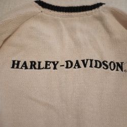 New Harley Davidson Tan Zip Up Long Sleeve Sweater 
