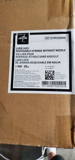 Box Of Medline Luer Lock Disposable Syringe without Needle Sterile