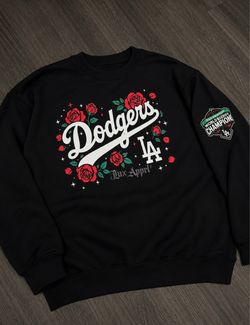 Dodgers LA Roses Crewneck Sweatshirt, Graphic Apparel, Custom Shirts