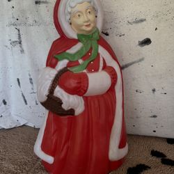 Vintage Santa’s Best *MRS. CLAUS* 40" Lighted Blow Mold Christmas Yard Decor