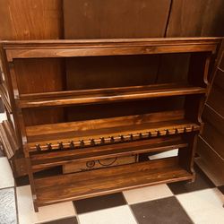 Antique 1800’s Handcrafted  Beautiful Hanging Collectors Stemware/Dish Rack Walnut Wood.