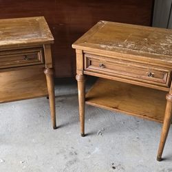Beautiful VINTAGE end tables Ready For Restoration!!