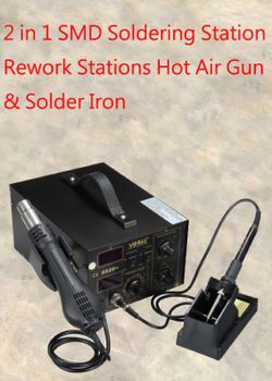 2 in 1 SMD Soldering station rework stations Hot Air Gun & Solder Iron