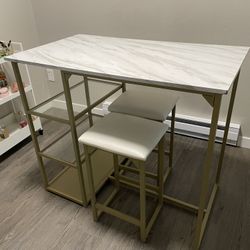 Gold/Marble Small Dining Room Table