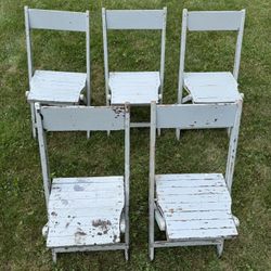 Antique Folding Wooden Chairs
