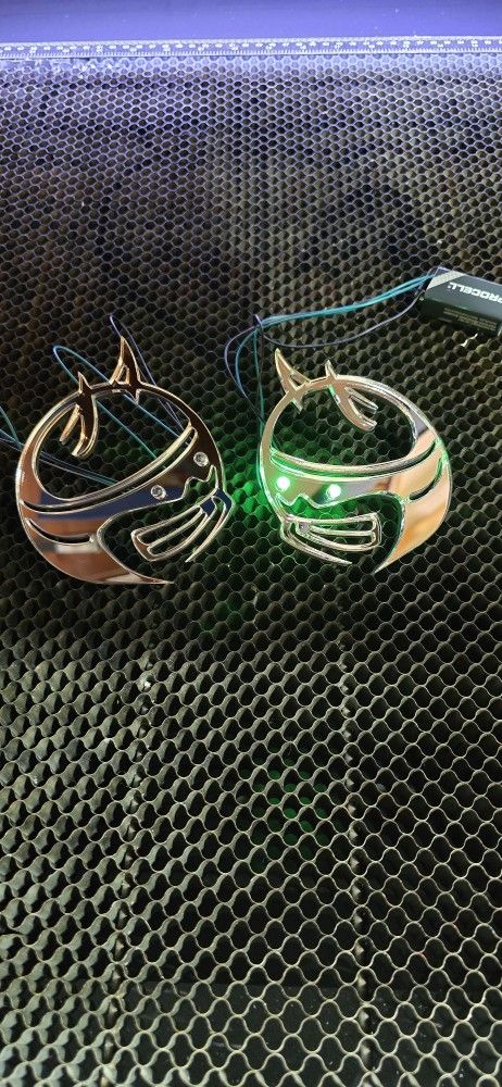 Illuminated Red eye Fender badges- Design your own