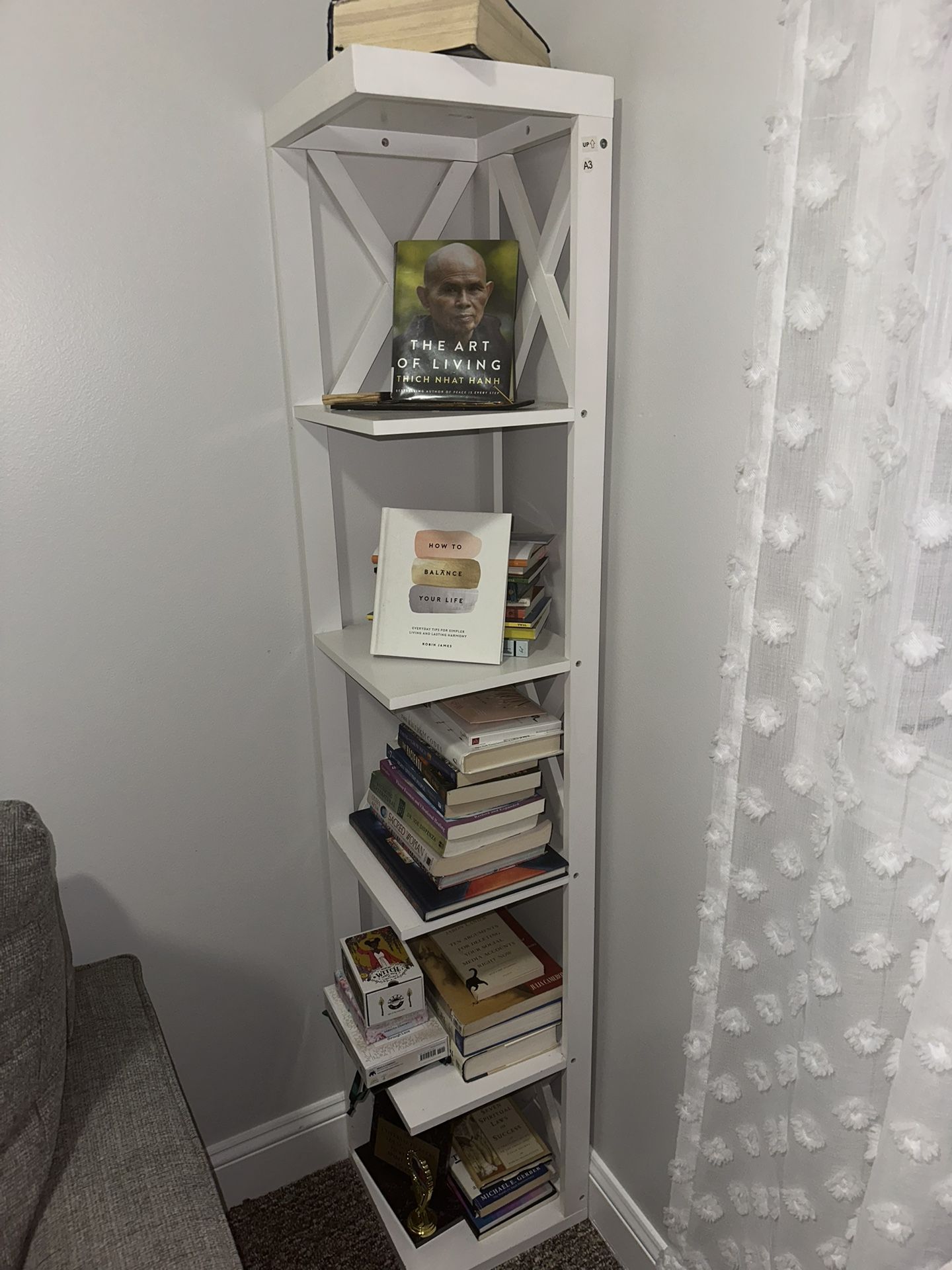 ✨ White Modern 5-Layer Corner Bookshelf – Simple, Chic & Versatile ✨