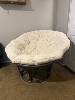 Faux fur papasan chair