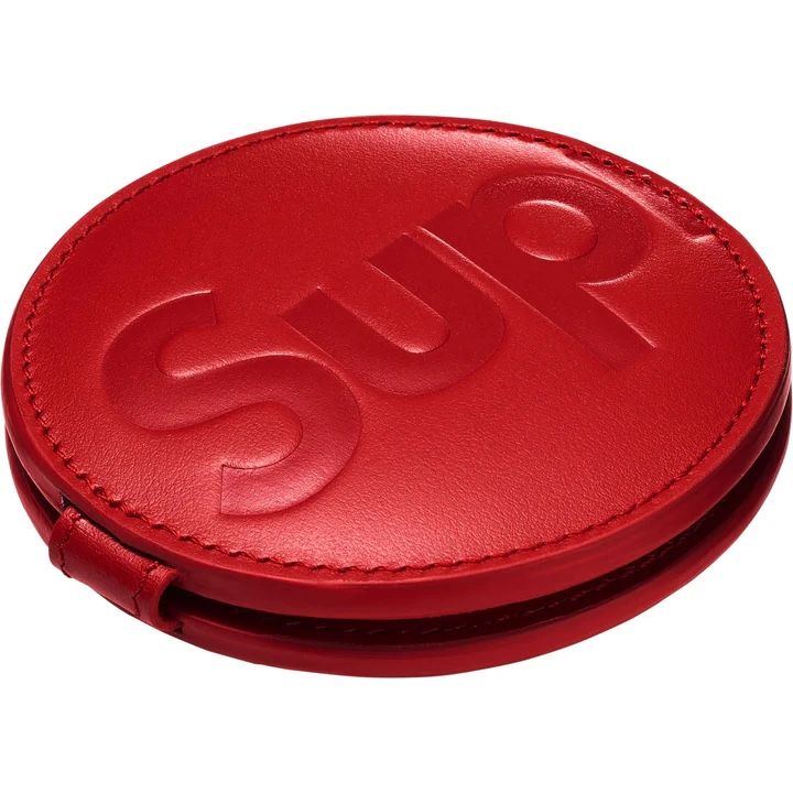 Supreme Red Leather Pocket Mirror NEW