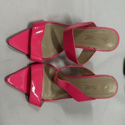 Hot Pink Anne Michelle Strappy Heels  Size 9