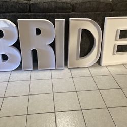 Bride Marquee Letters