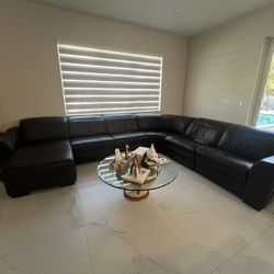 Six-Piece Leather Sectional
