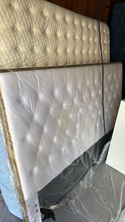 King Bed Frame Complete White and Gold