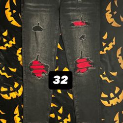 Black And Red Amir Jeans 