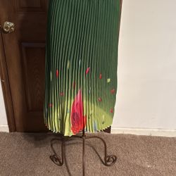 Green Pleated Skirt