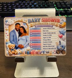 Custom Baby Shower Novelty PVC Card – Personalized Keepsake Gift