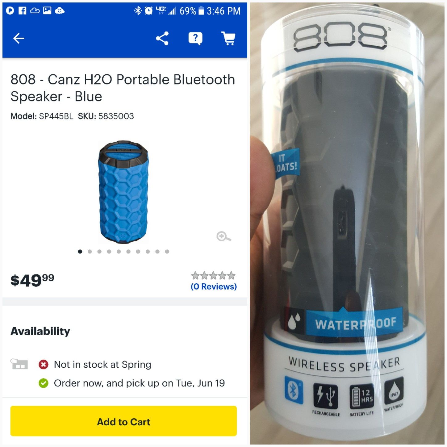 808 canz h2o bluetooth wireless cheap speaker