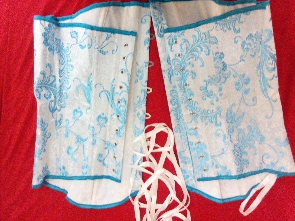 Baby Blue And  White Corset  XXL