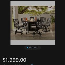 7-Piece High Dining with Fire Pit