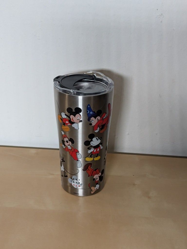 Disney Mickey Mouse Heritage 1928 Tervis Tumbler 20 Oz 90th Stainless w/ Lid NEW