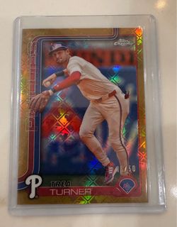 2025 Topps Chrome - Trea Turner #208 Gold Refractor /50