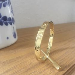 18K Yellow Gold Plated Love Bangle
