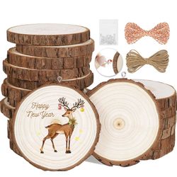 Natural Wood Slices 20Pcs 2.8-3.1 in