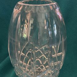 Beautiful heavy cut glass vase not sire of brand but very quality looking 