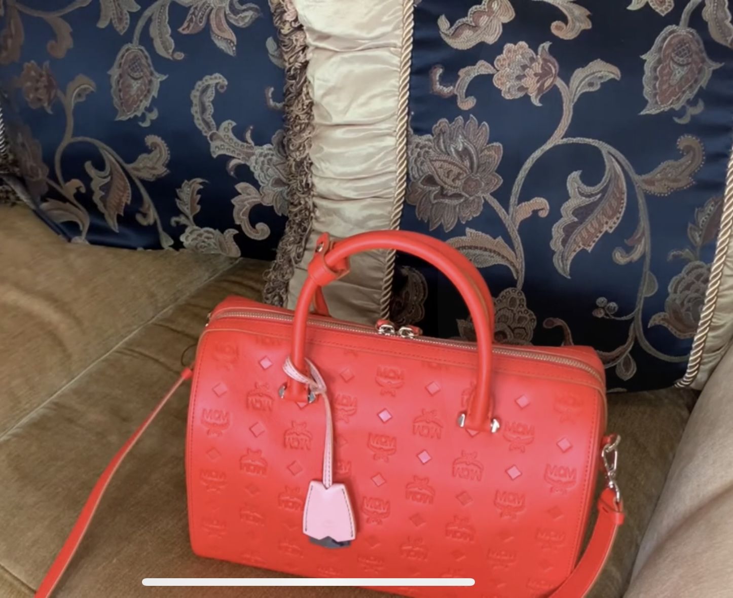 Mcm Boston Bag (limited Edition) Monogram Top Handle