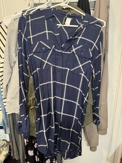 Blue Plaid Women Dress. Size 2