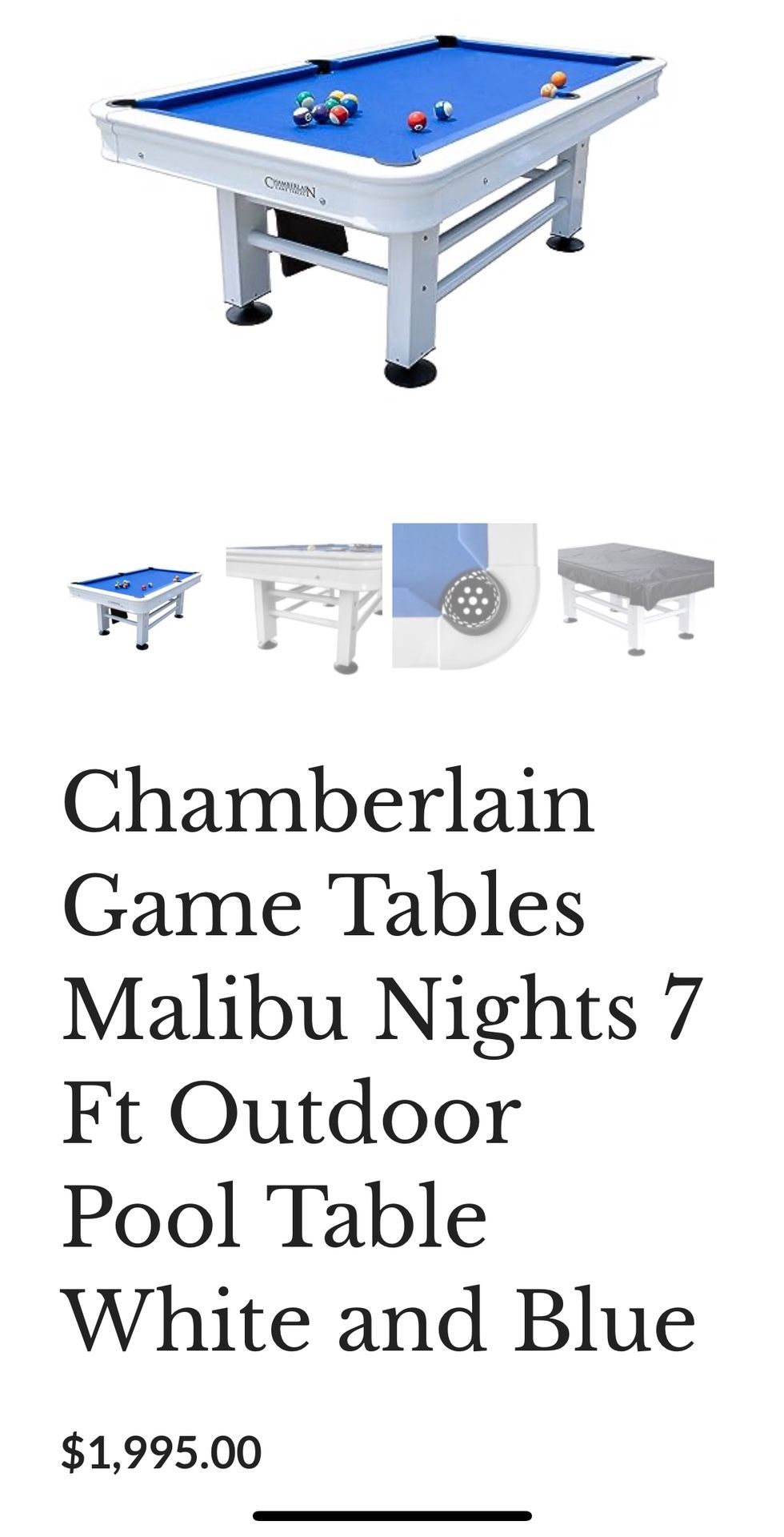 Malibu Nights Outdoor Pool Table