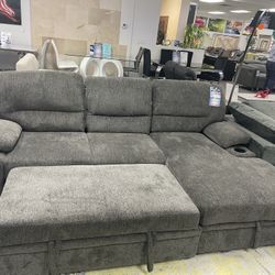 Gorgeous Sleeper Sectional With Storage In Ottoman 