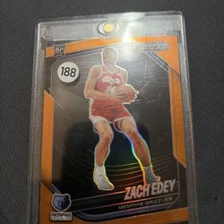 Zach Edey Prizm Black Rc Rookie Orange /49 Ssp