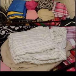 Comforters.  Sheets. Sleeping Bag. 